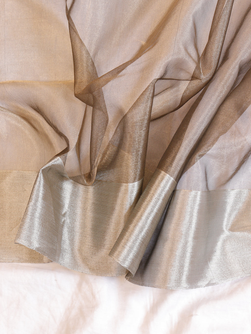 Metallic Pure Tissue Silk Handloom Saree