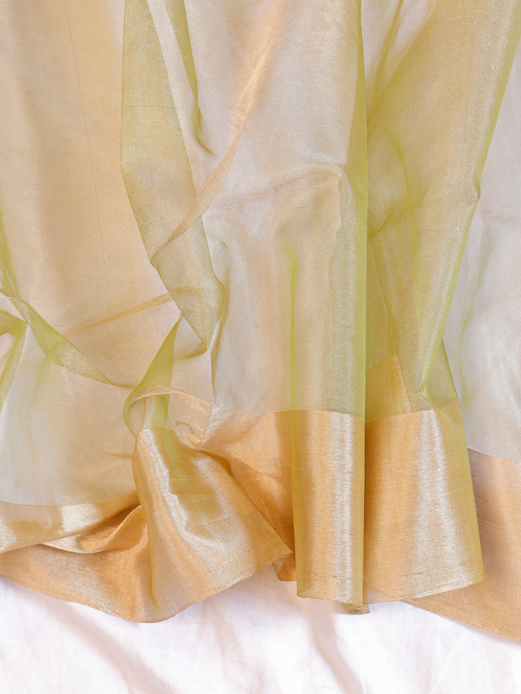 Soft Green Pure Tissue Silk Handloom Saree