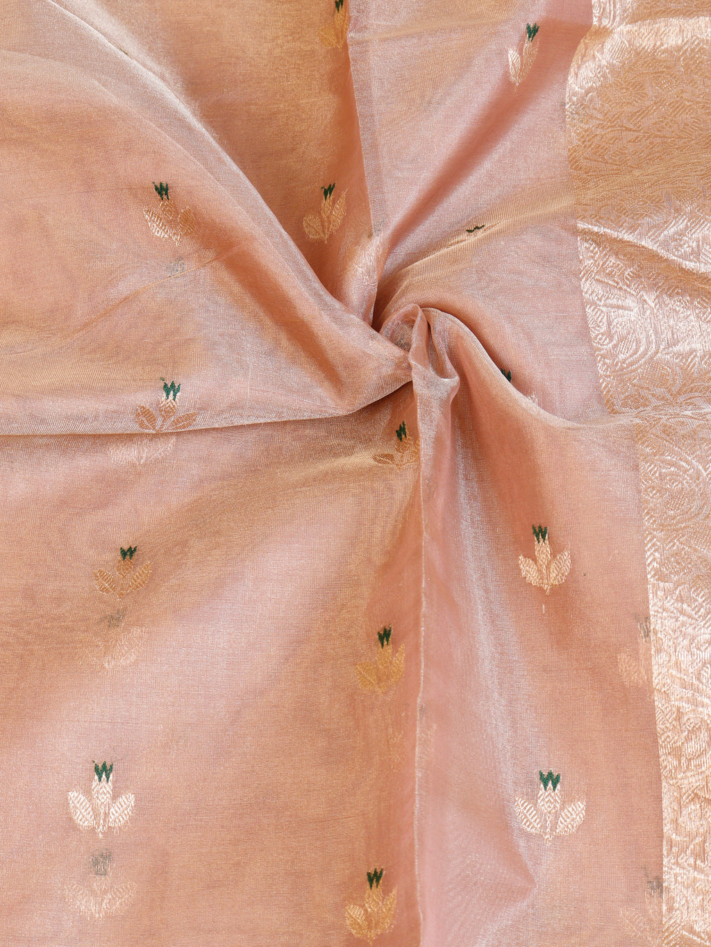 Soft Pink Pure Tissue Silk Handloom Saree