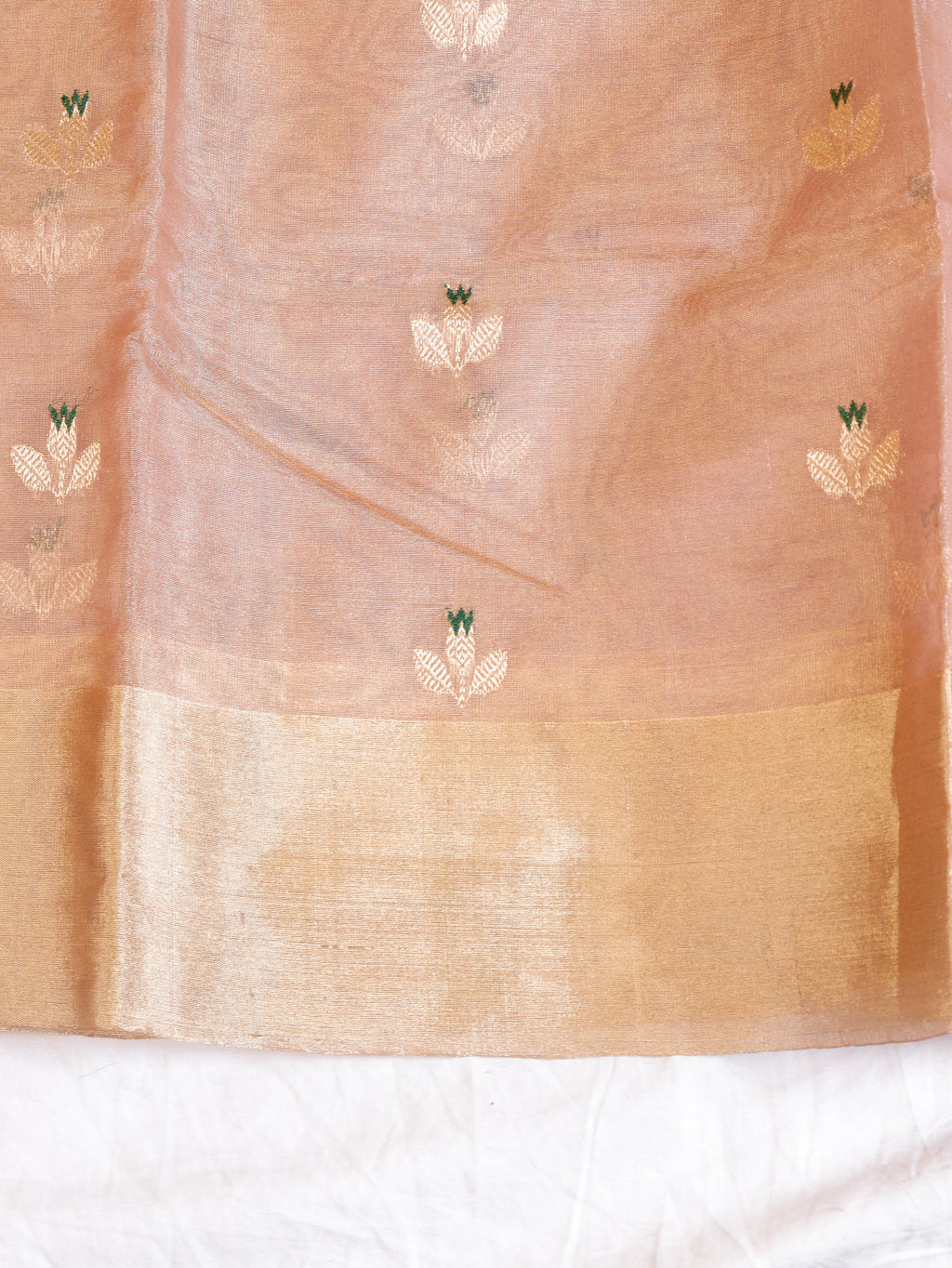 Soft Pink Pure Tissue Silk Handloom Saree