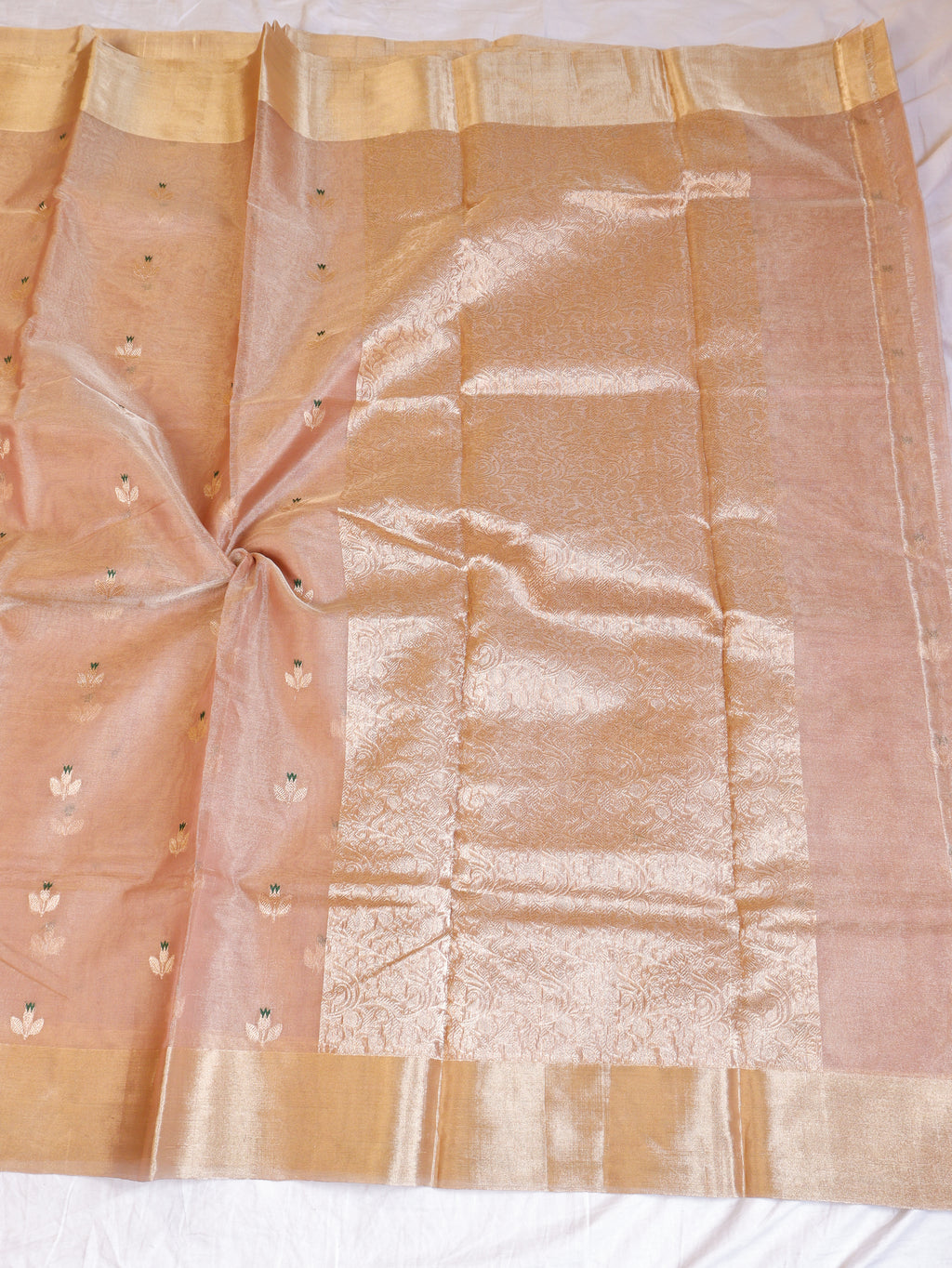 Soft Pink Pure Tissue Silk Handloom Saree
