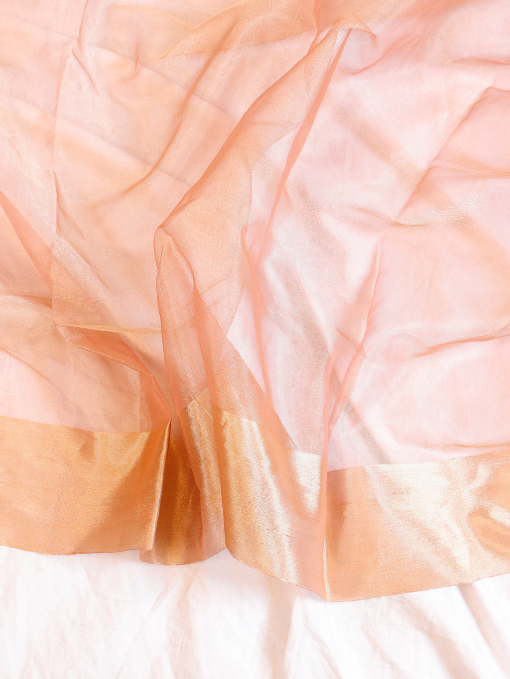 Soft Pink Pure Tissue Silk Handloom Saree