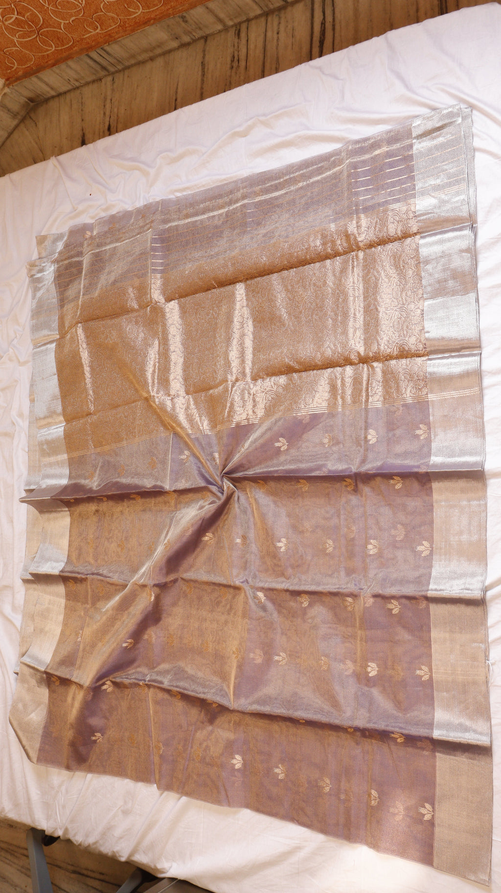 Soft Purple Pure Tissue Silk Handloom Saree