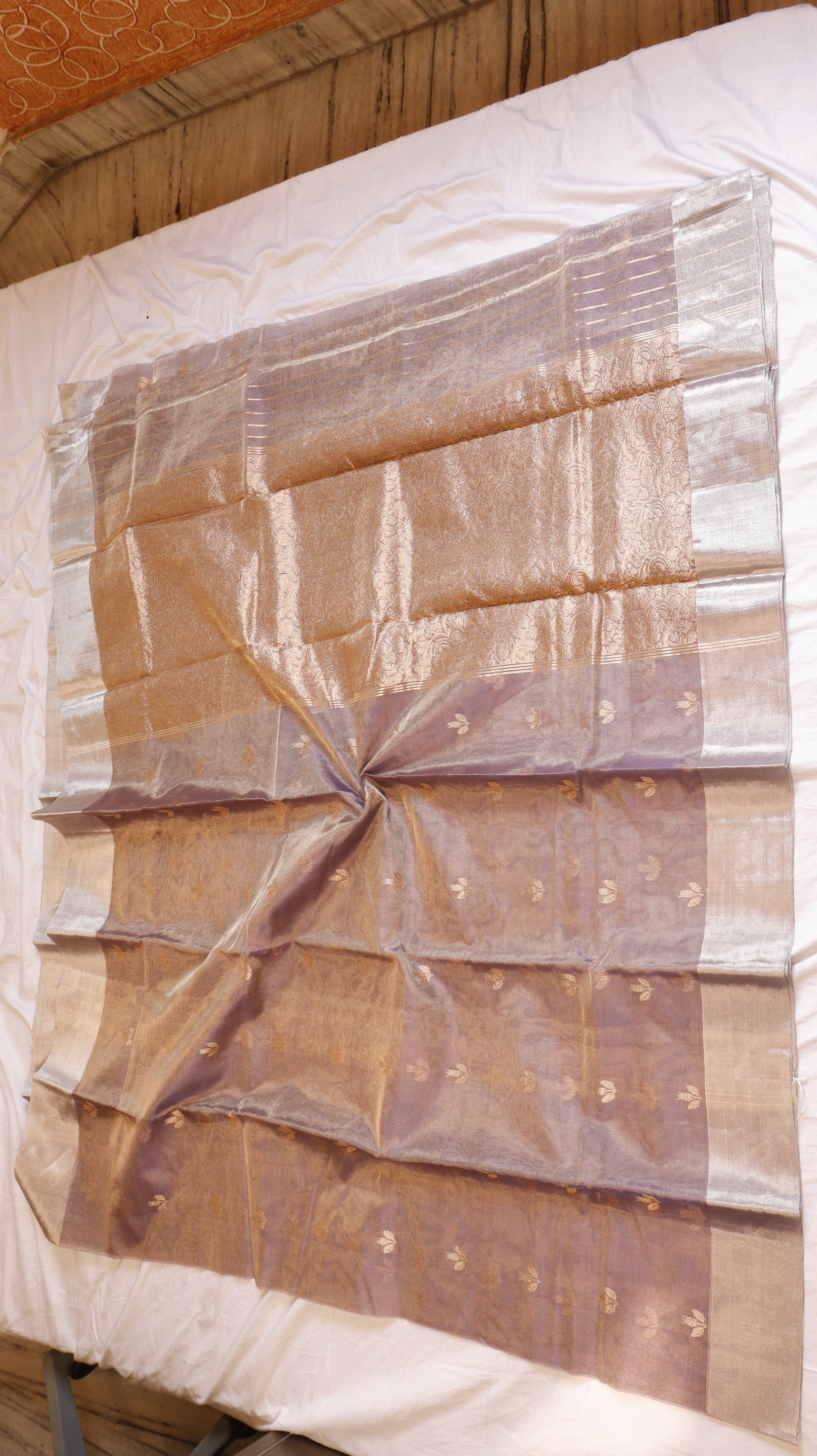 Soft Purple Pure Tissue Silk Handloom Saree