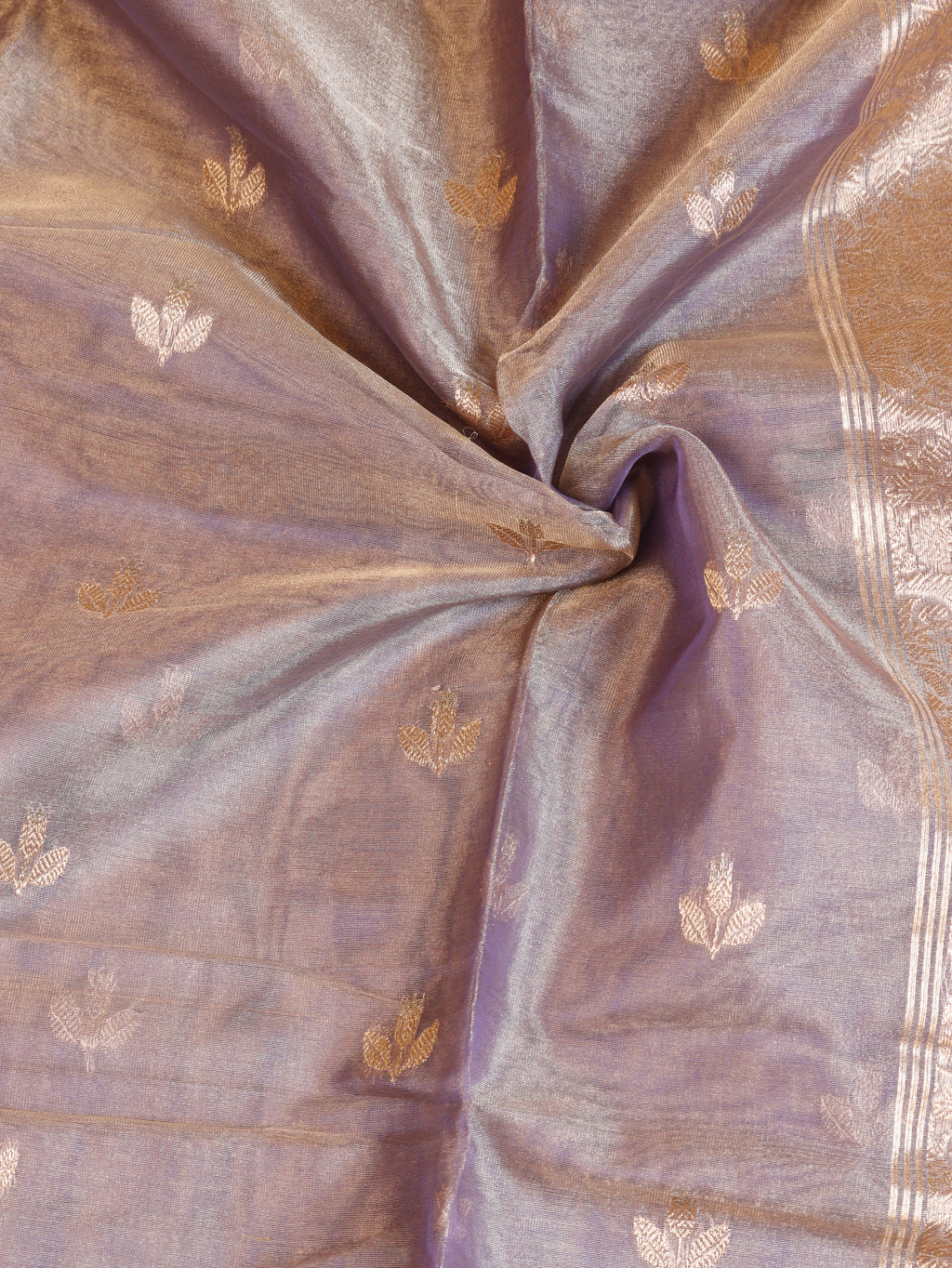 Soft Purple Pure Tissue Silk Handloom Saree