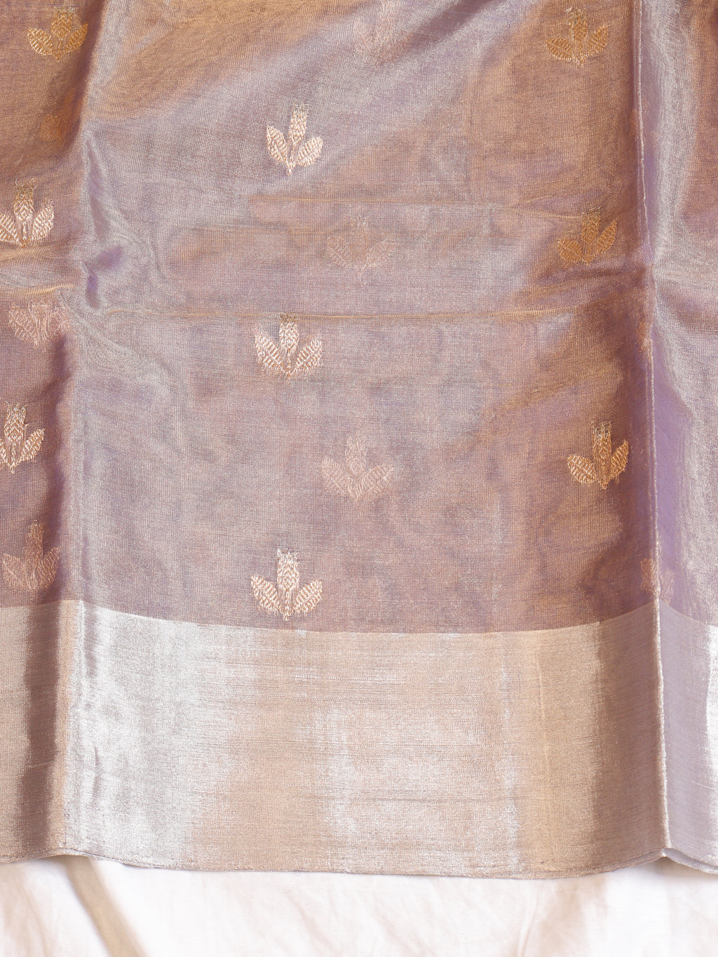 Soft Purple Pure Tissue Silk Handloom Saree