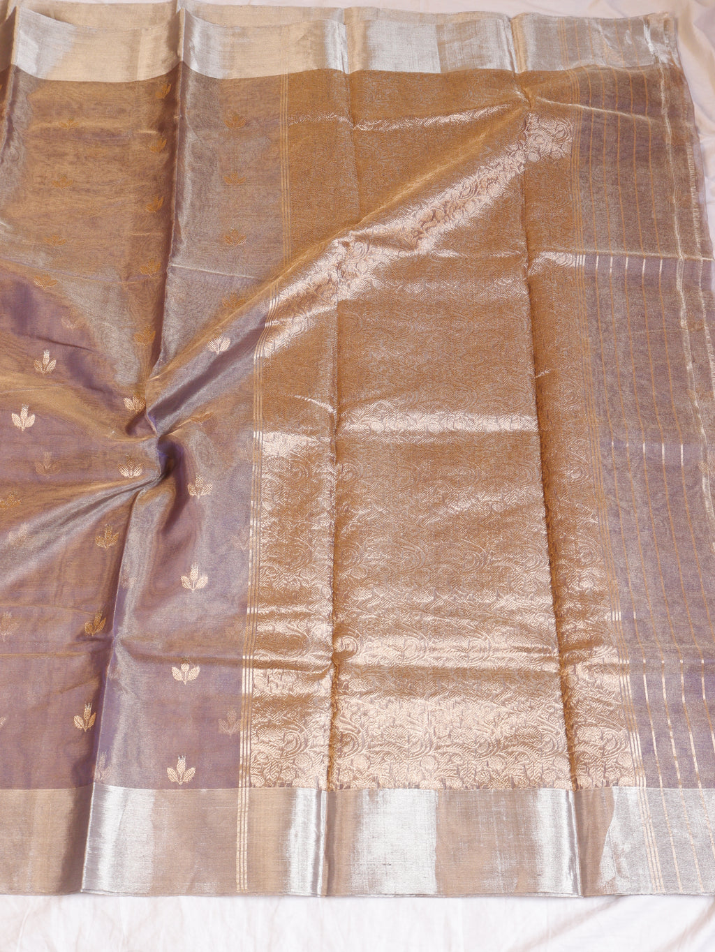 Soft Purple Pure Tissue Silk Handloom Saree