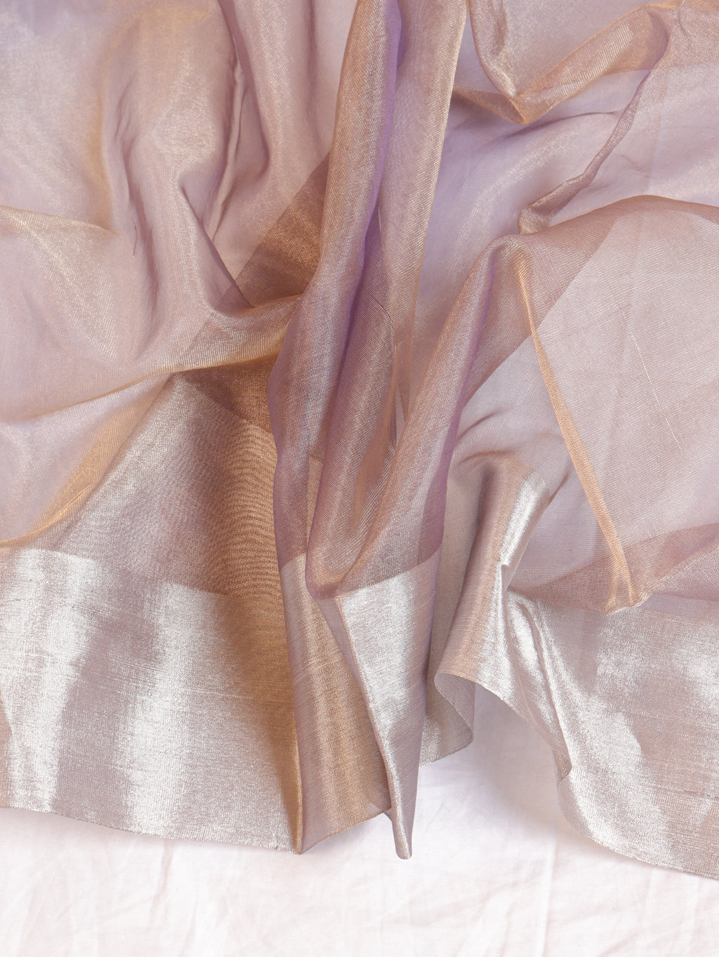 Soft Purple Pure Tissue Silk Handloom Saree