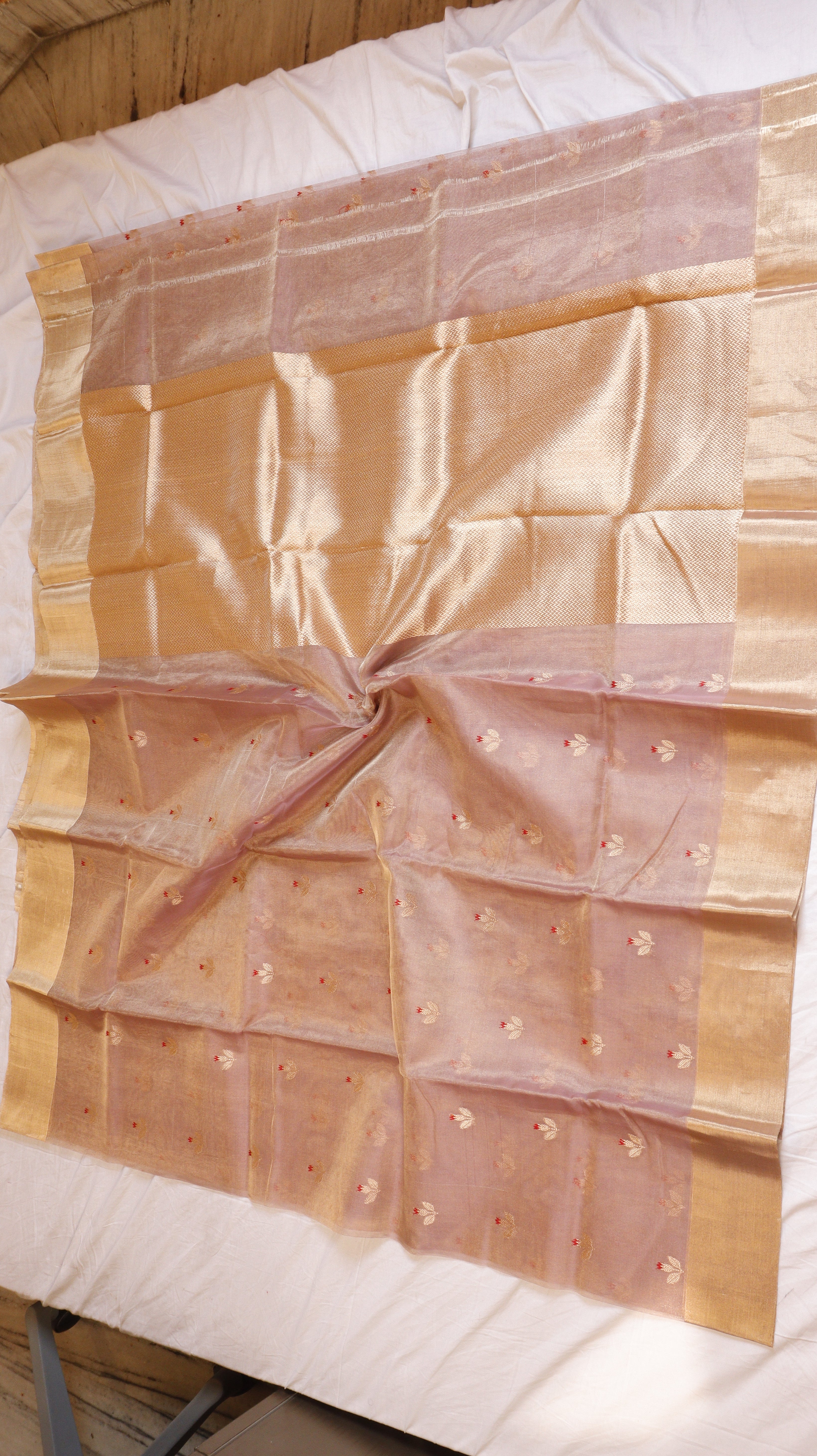 Pastel Purple Pure Tissue Silk Handloom Saree