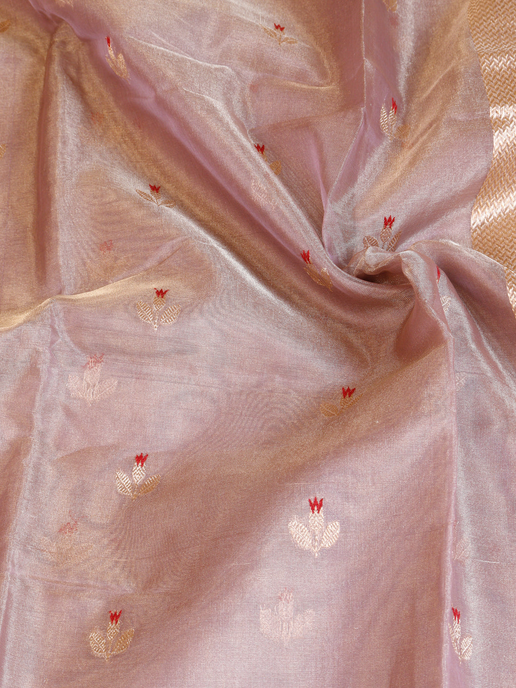 Pastel Purple Pure Tissue Silk Handloom Saree