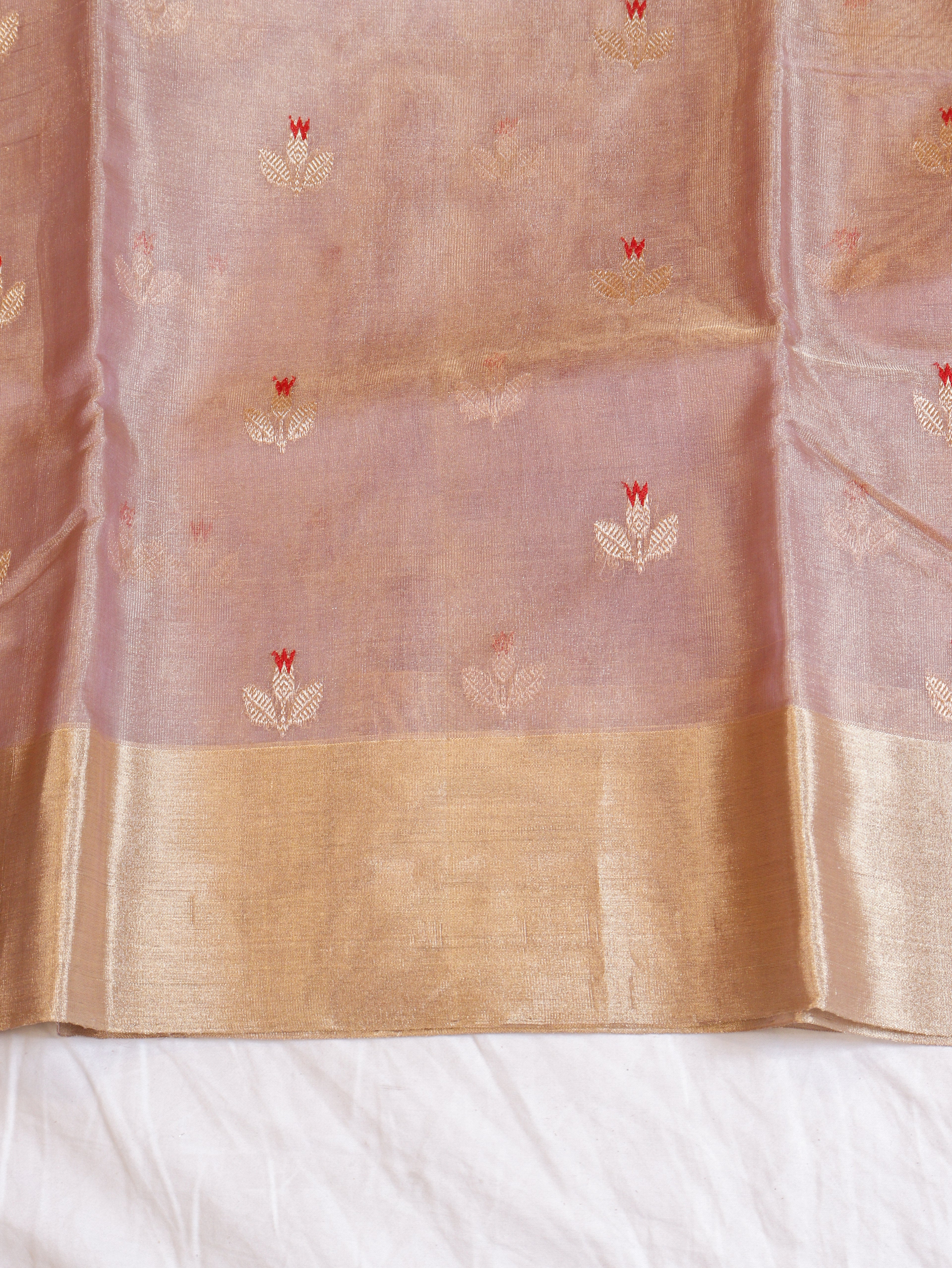 Pastel Purple Pure Tissue Silk Handloom Saree