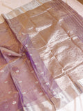 Pre-Order : Purple Pure Tissue Silk Handloom Saree