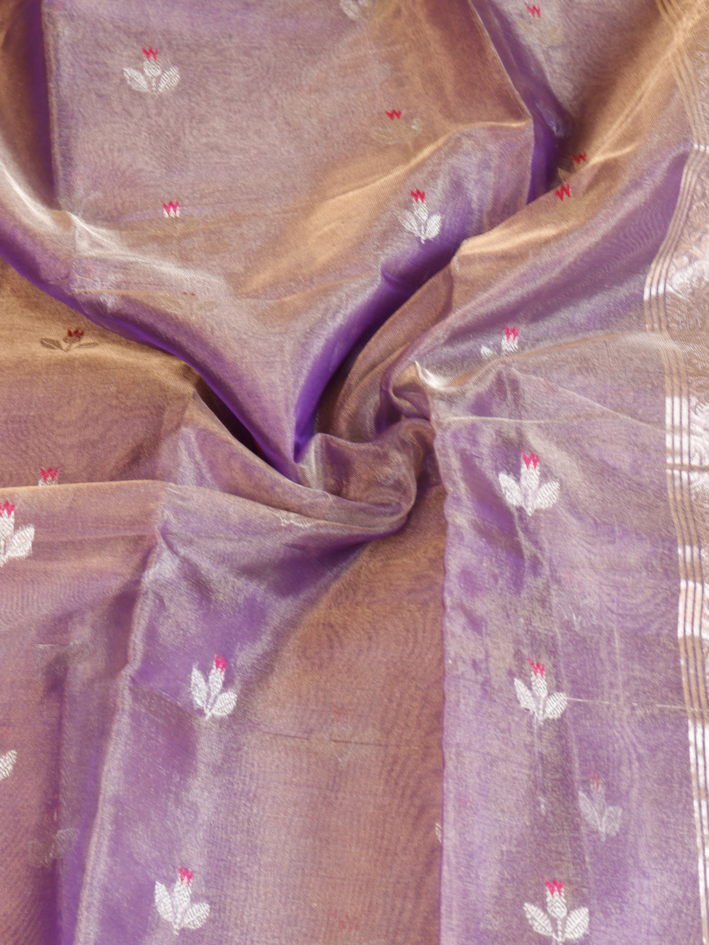 Pre-Order : Purple Pure Tissue Silk Handloom Saree