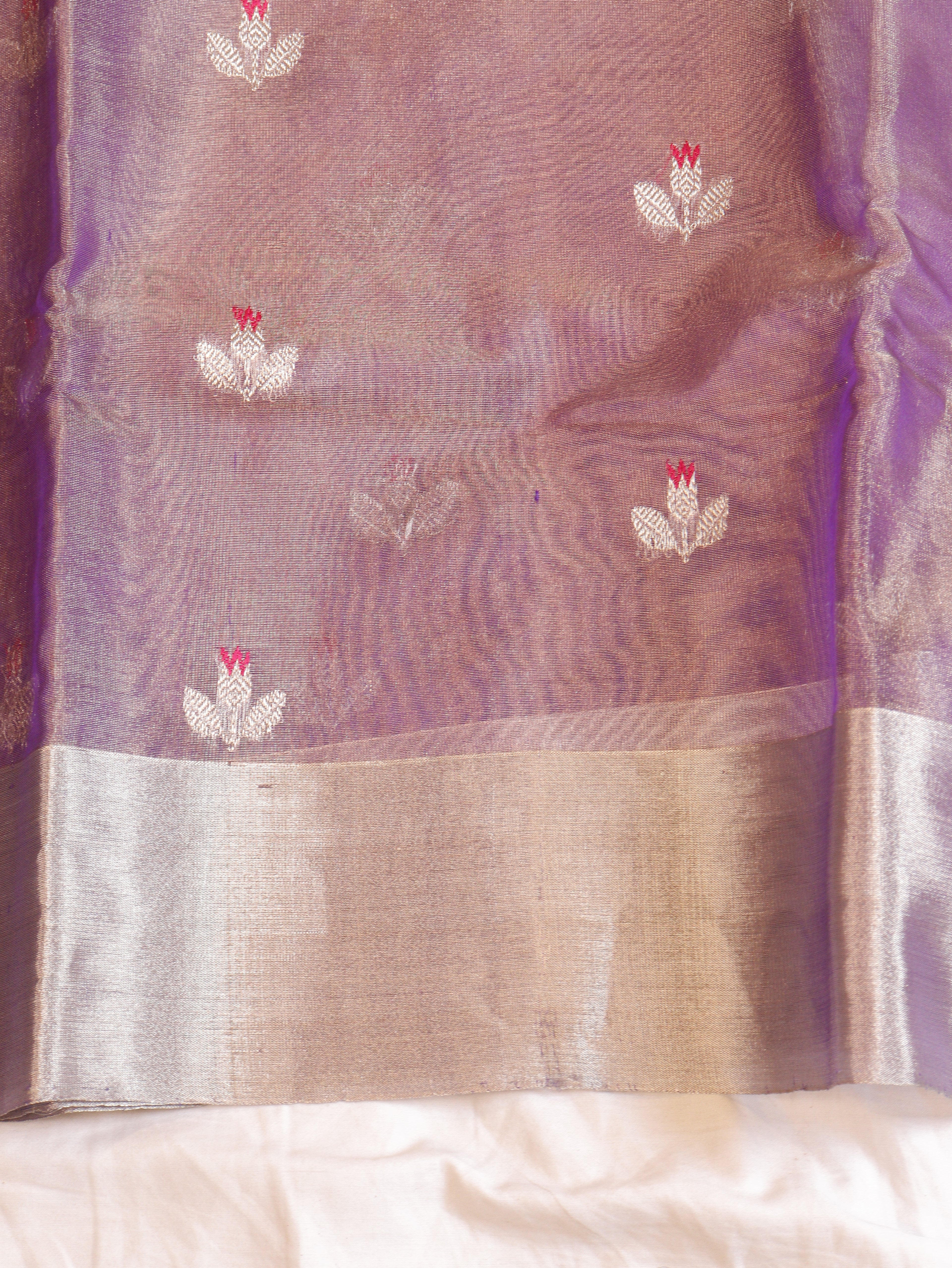 Purple Pure Tissue Silk Handloom Saree