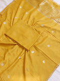 Yellow Pure Moonga Silk Handloom Suit Set