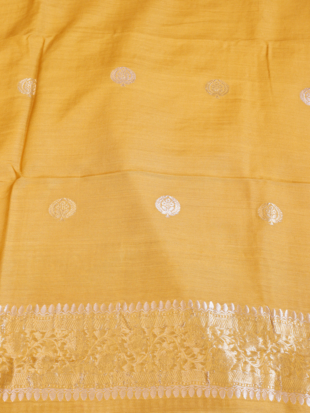 Yellow Pure Moonga Silk Handloom Suit Set
