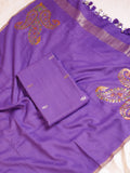Pre-Order : Purple Pure Moonga Silk Handloom Suit Set