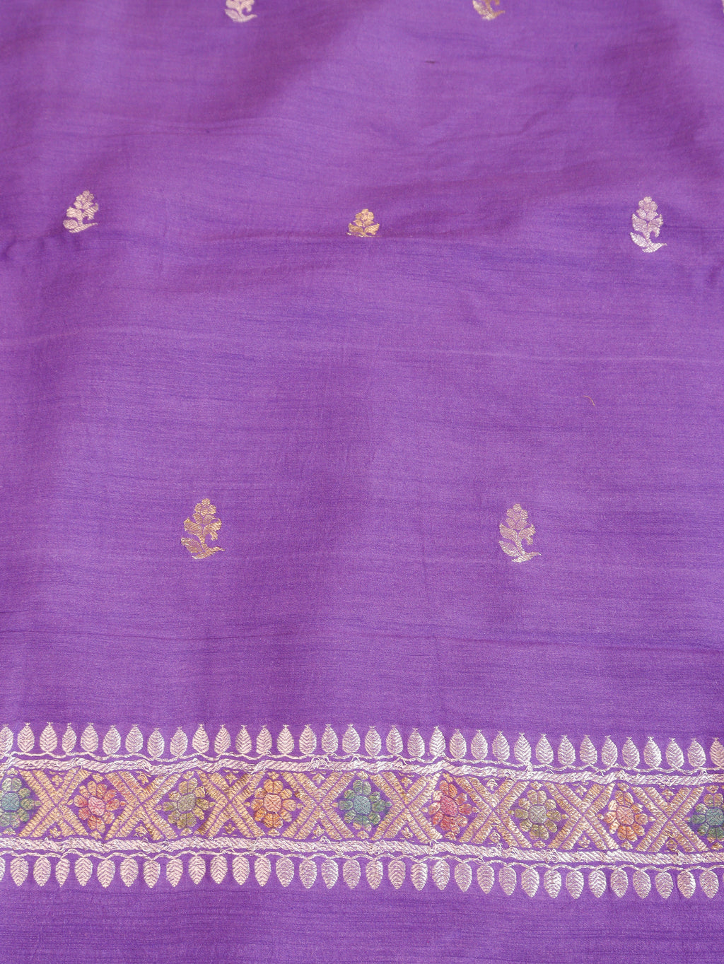 Pre-Order : Purple Pure Moonga Silk Handloom Suit Set