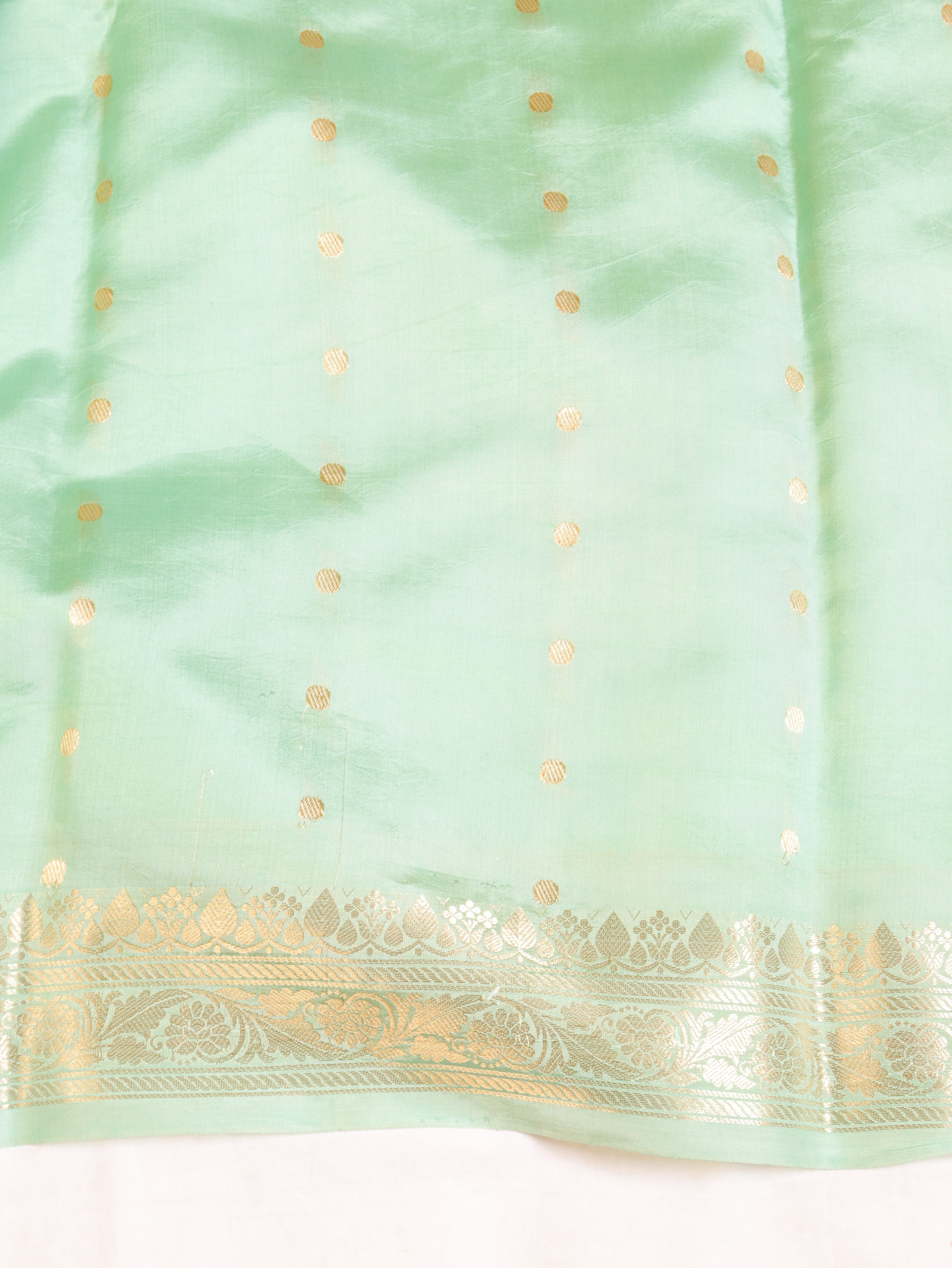 Mint Green Pure Soft Katan Silk Handloom Saree