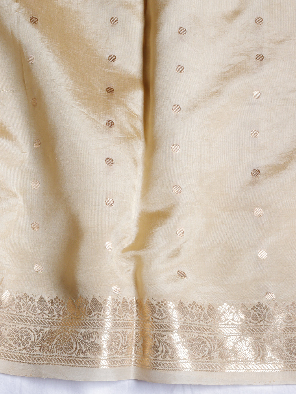 Golden Beige Pure Soft Katan Silk Handloom Saree