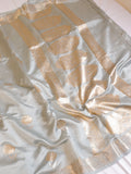 Ash Grey Pure Soft Katan Silk Handloom Saree