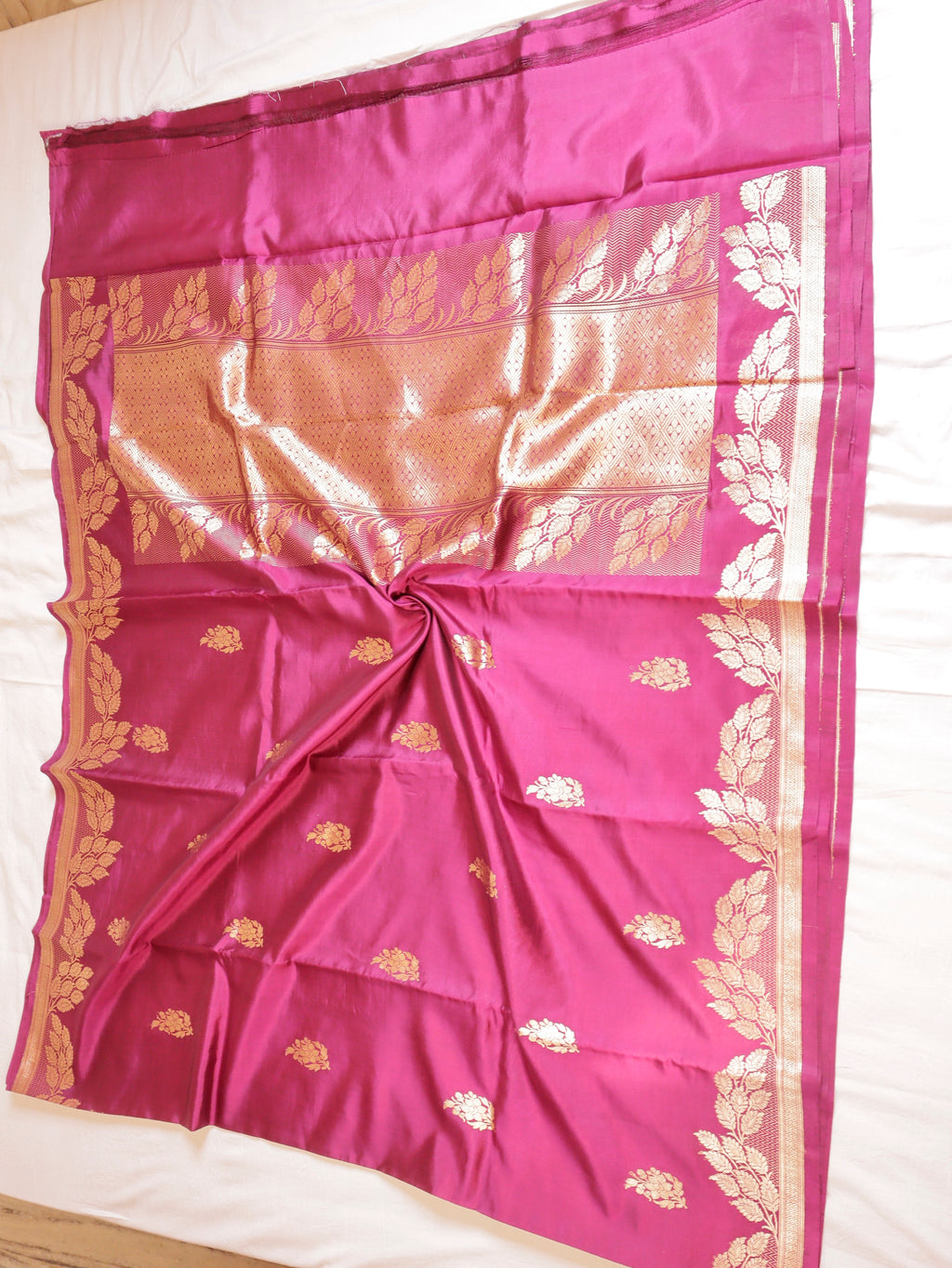 Deep Magenta Pure Soft Katan Silk Handloom Saree