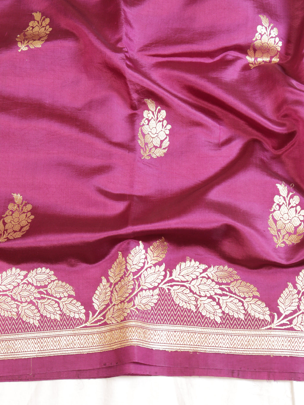 Deep Magenta Pure Soft Katan Silk Handloom Saree