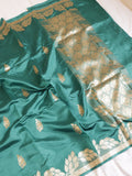Sea Green Pure Soft Katan Silk Handloom Saree