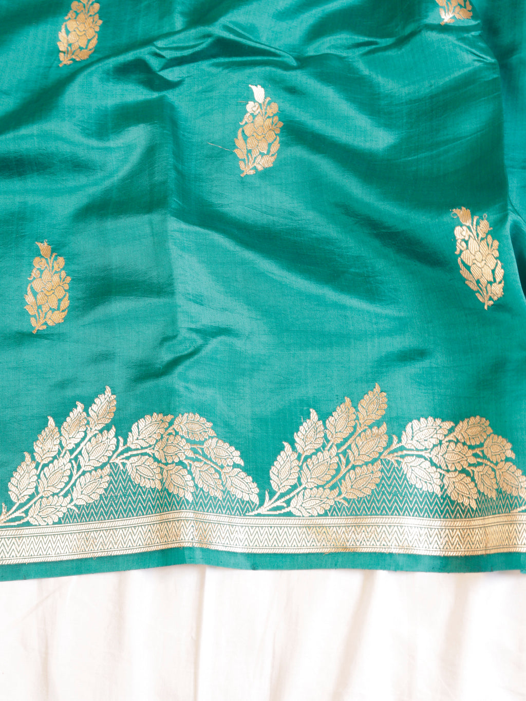 Sea Green Pure Soft Katan Silk Handloom Saree