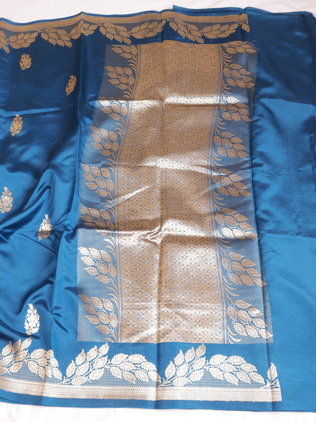 Peacock Blue Pure Soft Katan Silk Handloom Saree