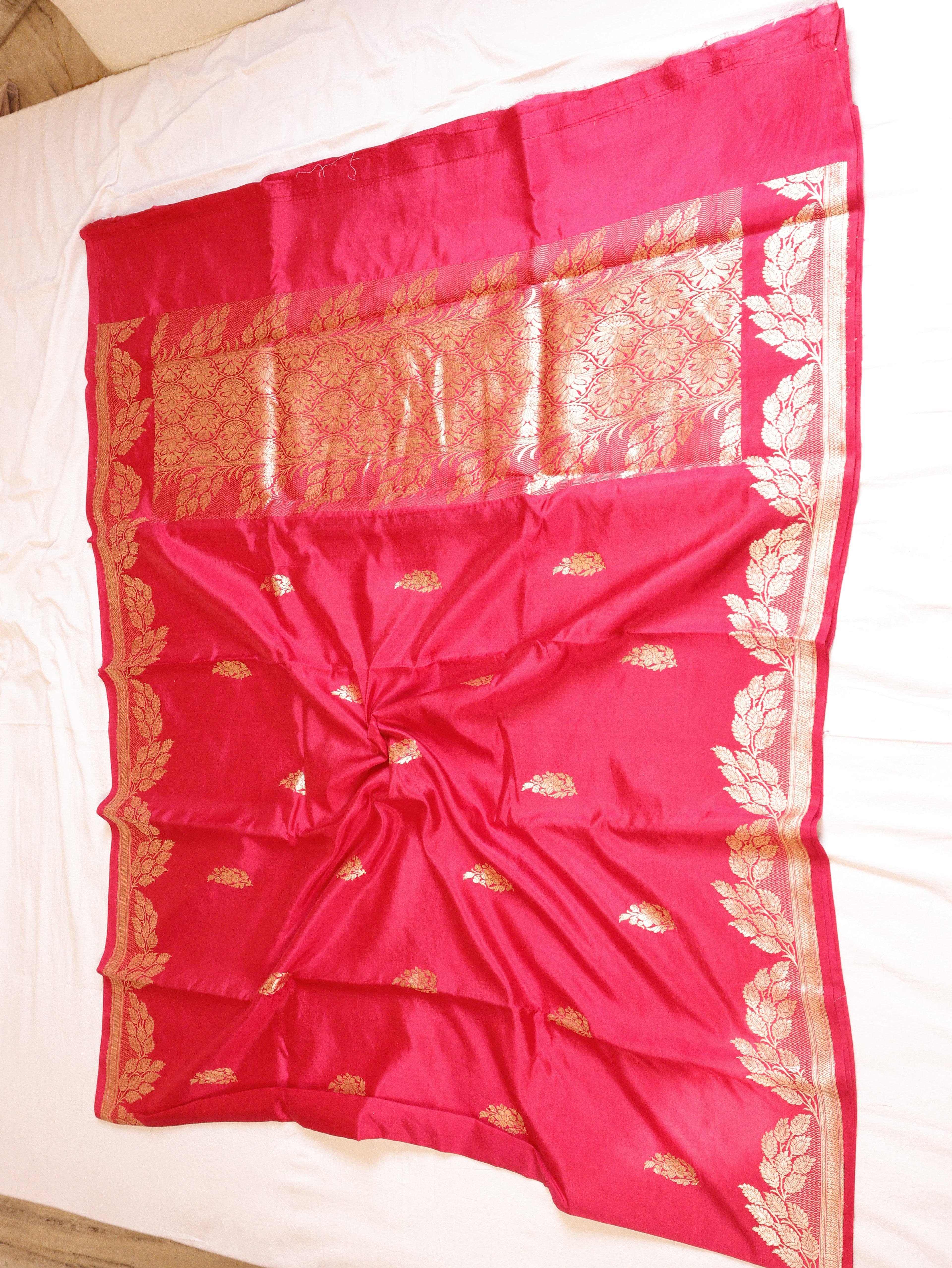 Cherry Pink Pure Soft Katan Silk Handloom Saree