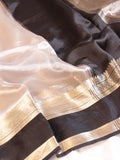 Pre-Order : Black Pure Tissue Silk Handloom Saree with Soft Katan Silk Border
