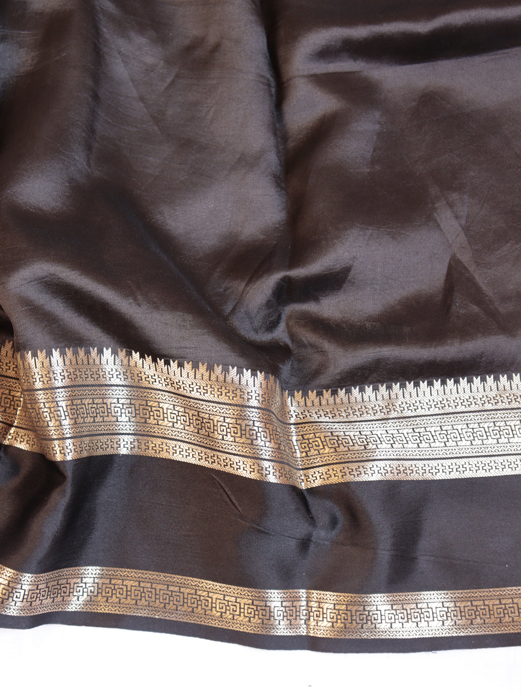 Pre-Order : Black Pure Tissue Silk Handloom Saree with Soft Katan Silk Border