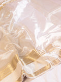 White Pure Tissue Silk Handloom Saree with Soft Katan Silk Border
