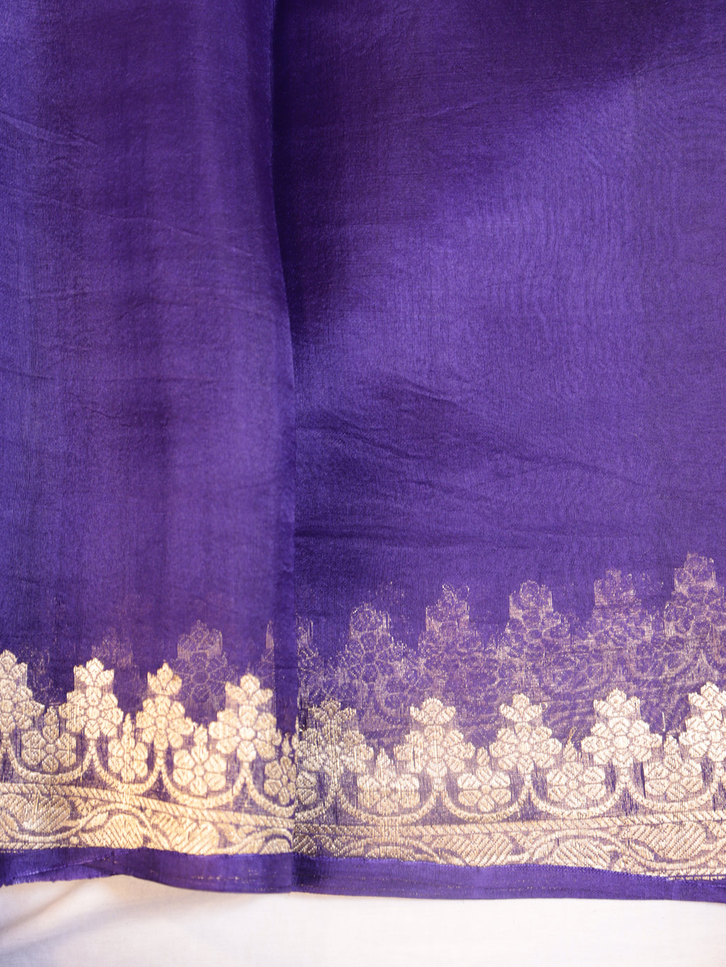 Purple Pure Kora Silk Handloom Saree