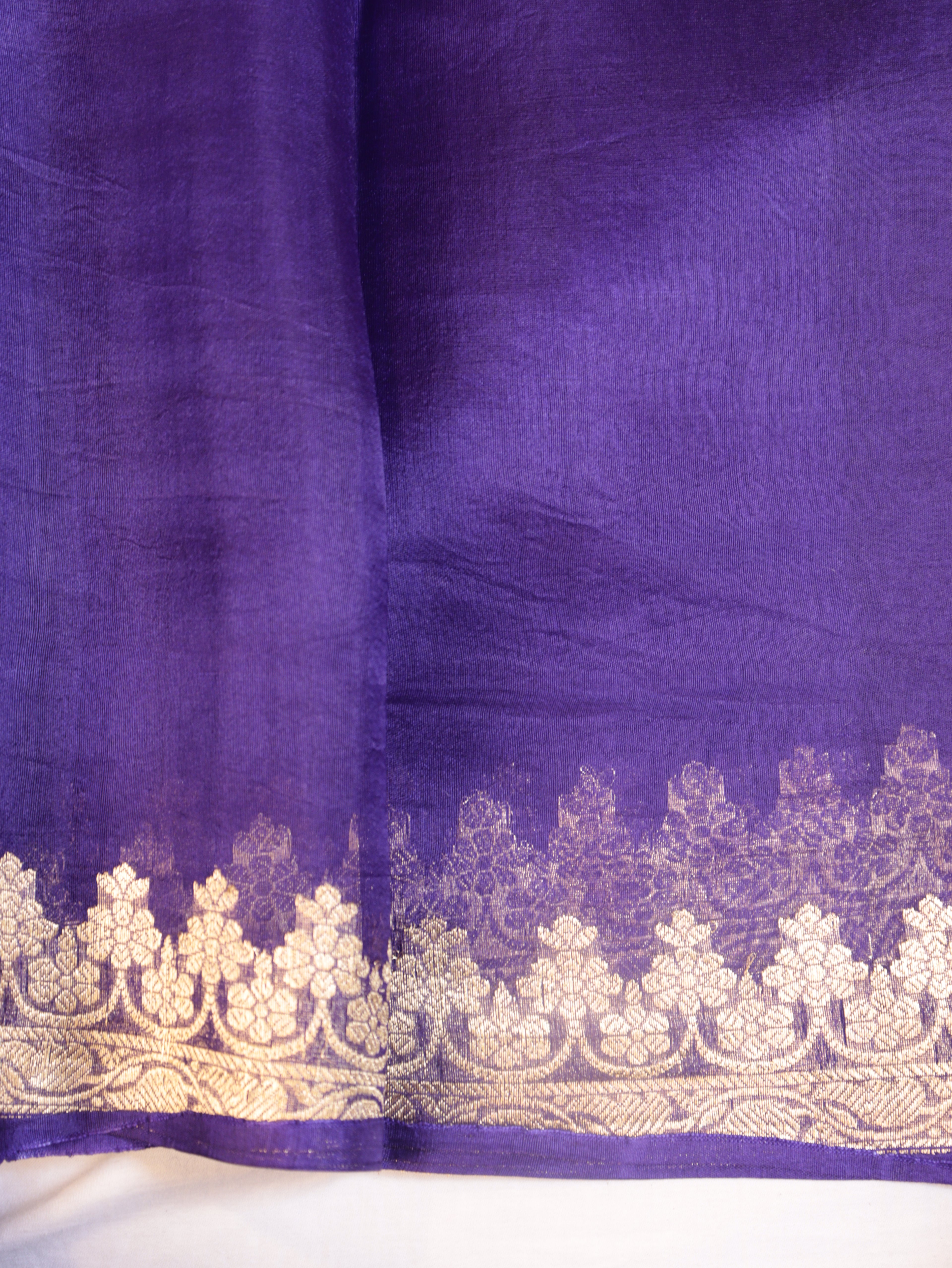 Purple Pure Kora Silk Handloom Saree