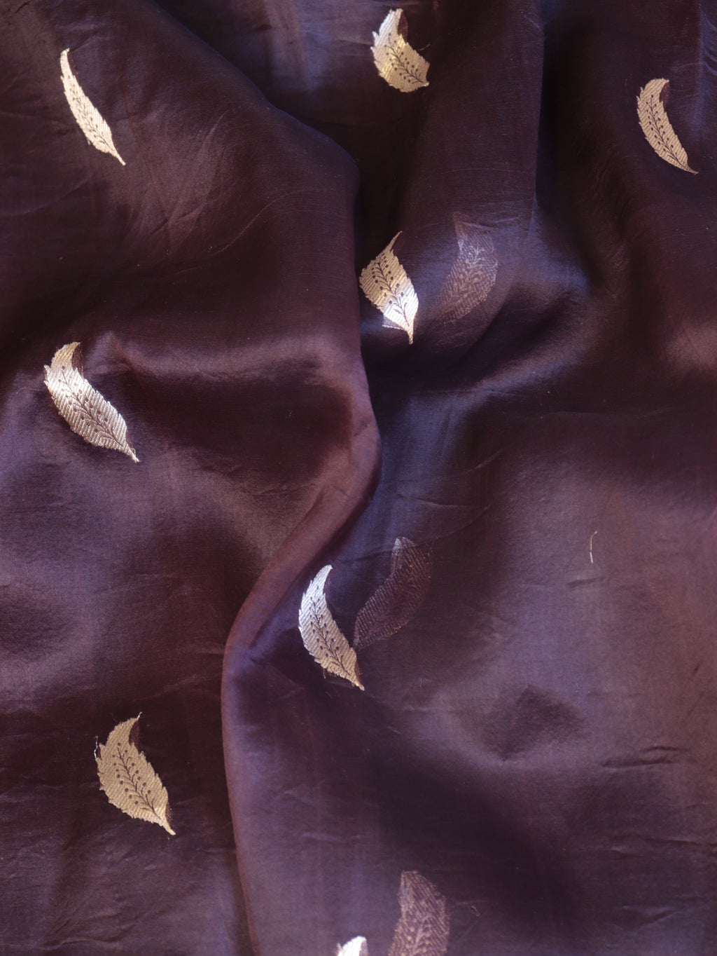 Deep Maroon Pure Kora Silk Handloom Saree with Stripes Blouse