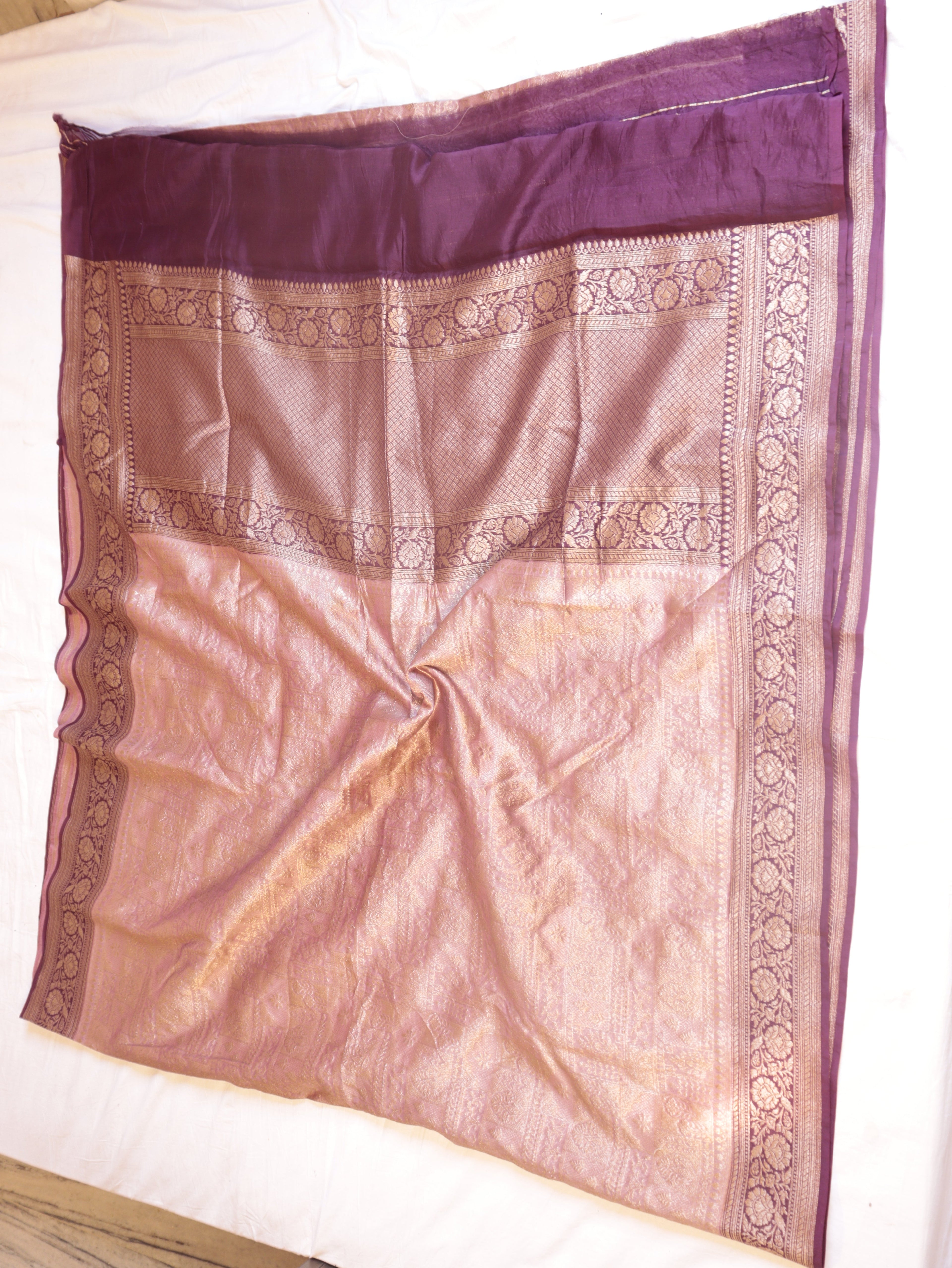 Pre-Order : Pastel Pink Pure Moonga Muslin Silk Handloom Saree with Contrast Stripes Blouse