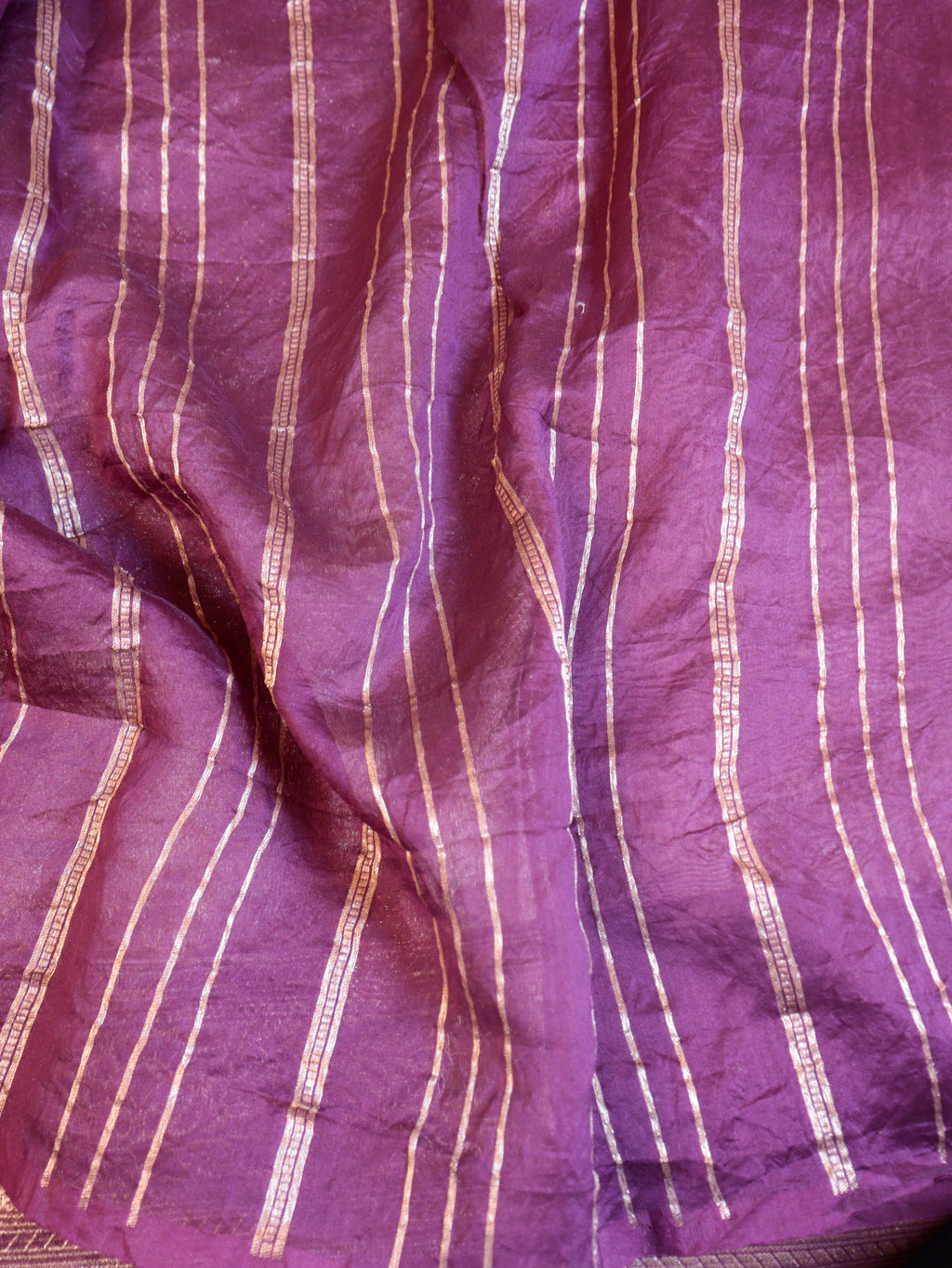 Pre-Order : Pastel Pink Pure Moonga Muslin Silk Handloom Saree with Contrast Stripes Blouse