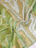 Border Buta Chiniya Silk Saree - Pastel Green