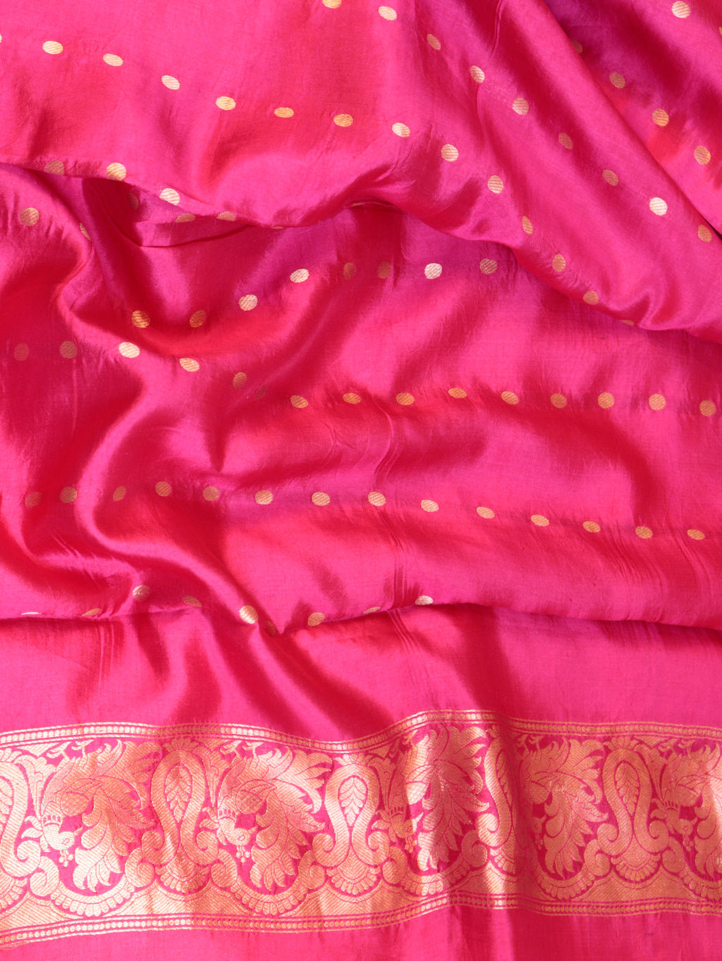 Bird Border Handloom Pure Soft Katan Silk Saree - Pink