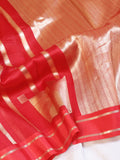 Minimal Border Handloom Kora Silk Saree