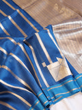 Minimal Border Handloom Kora Silk Saree