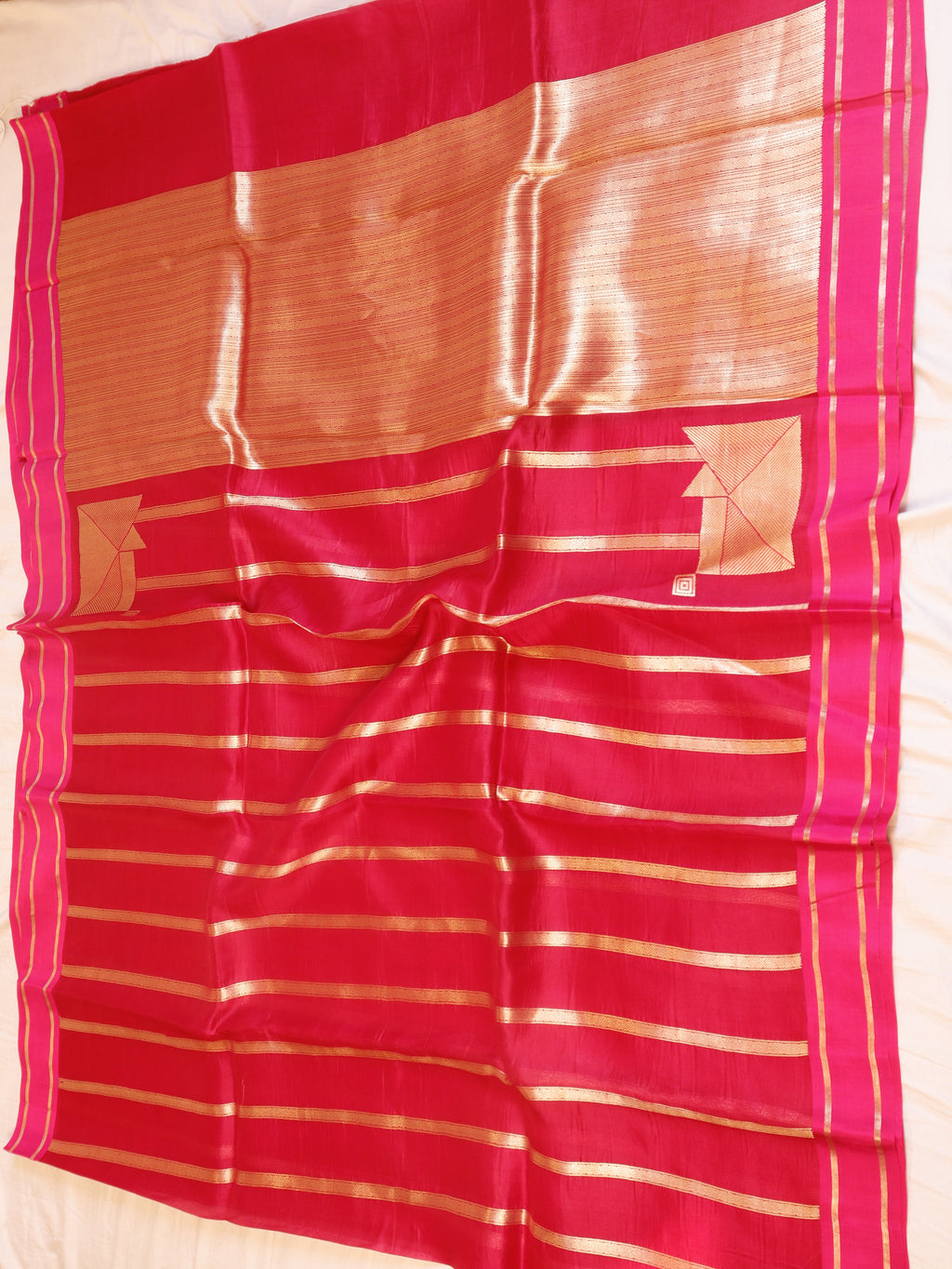Minimal Border Handloom Pure Kora Silk Saree