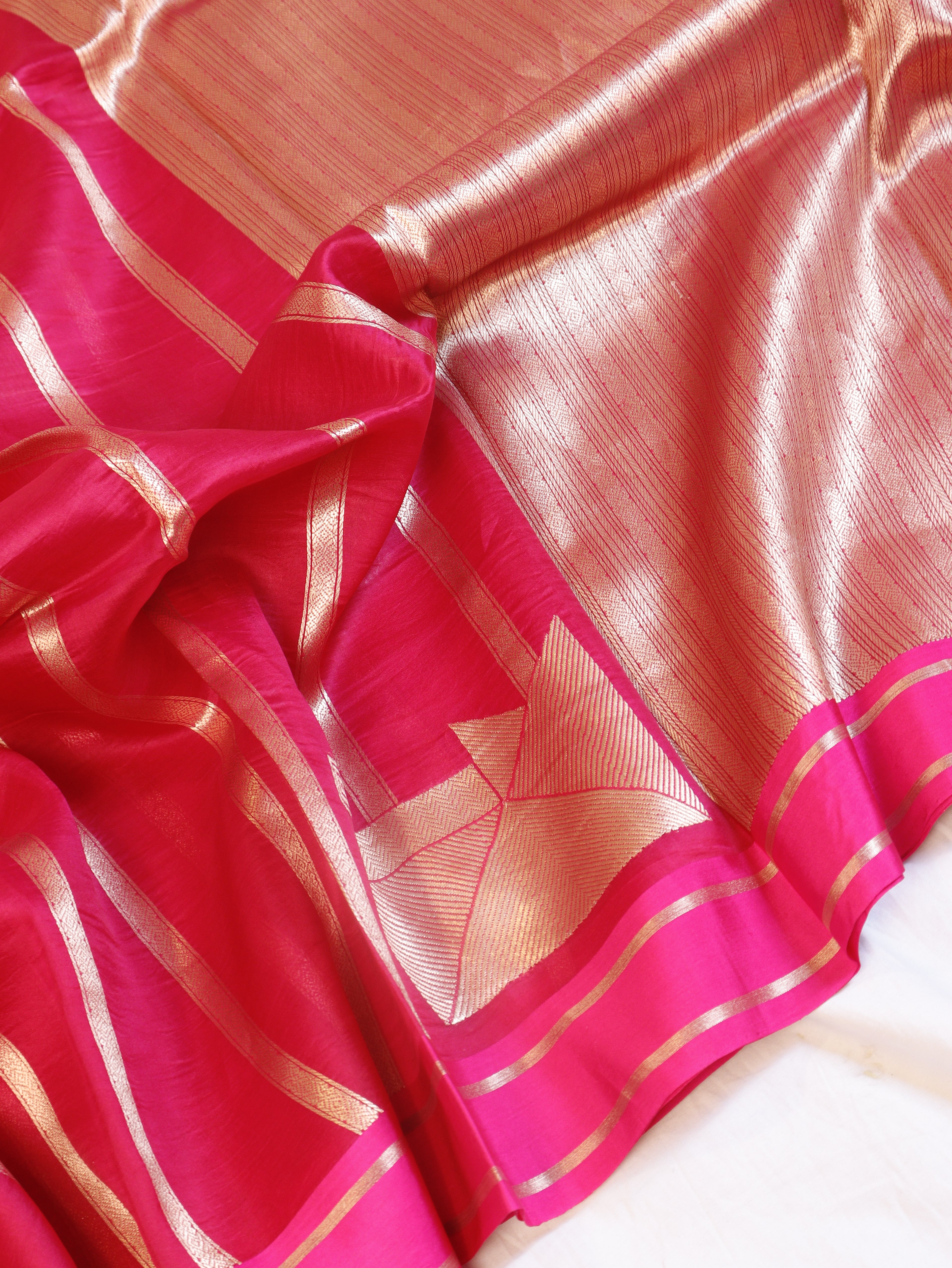 Minimal Border Handloom Pure Kora Silk Saree