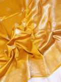 Traditional Border Handloom Pure Soft Katan Silk Saree - Yellow