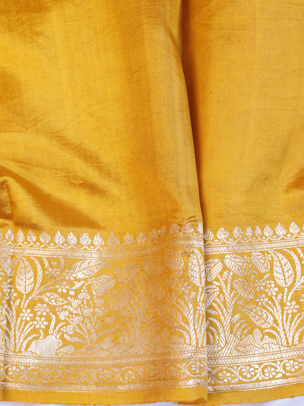 Traditional Border Handloom Pure Soft Katan Silk Saree - Yellow