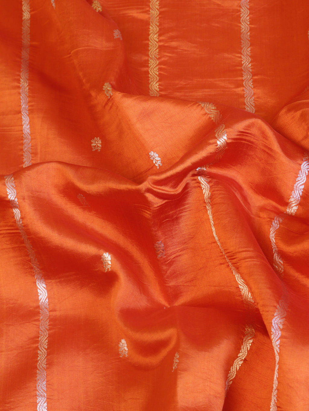 Elegant Border Handloom Pure Soft Katan Silk Saree - Orange