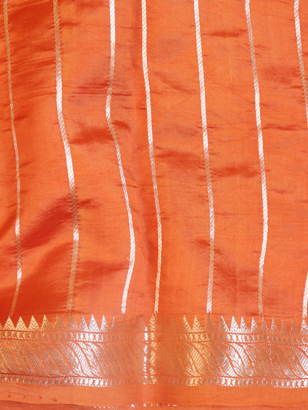 Elegant Border Handloom Pure Soft Katan Silk Saree - Orange