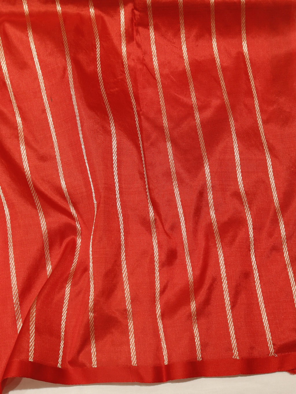 Minimal Border Handloom Pure Katan Silk Saree - Red